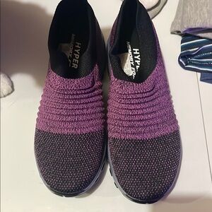 Hype Women's Purple and Black Slip-On Shoes
